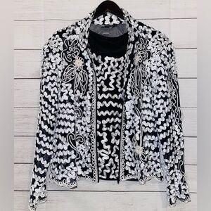 Damee, Inc Embroidered Ribbon Jacket with Tank. Size XL